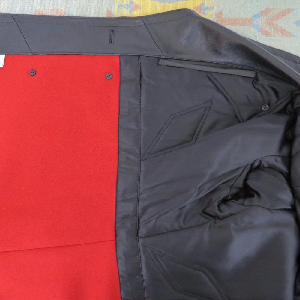 Vintage McGregor Black Leather Trench Coat XL - Picture 6 of 6